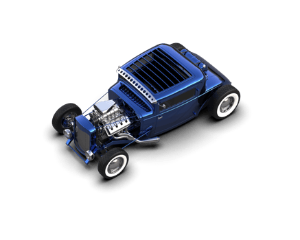 Muscle car isolated on background. 3d rendering - illustration png