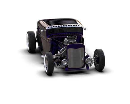 Muscle car isolated on background. 3d rendering - illustration png