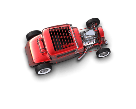 Muscle car isolated on background. 3d rendering - illustration png