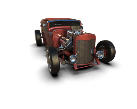Muscle car isolated on background. 3d rendering - illustration png