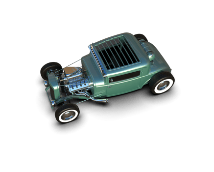 Muscle car isolated on background. 3d rendering - illustration png