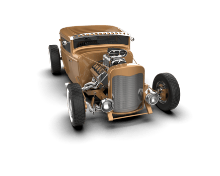Muscle car isolated on background. 3d rendering - illustration png