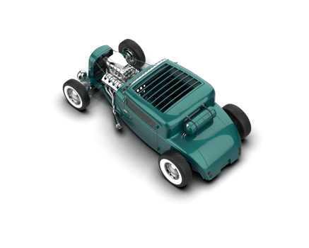Muscle car isolated on background. 3d rendering - illustration png