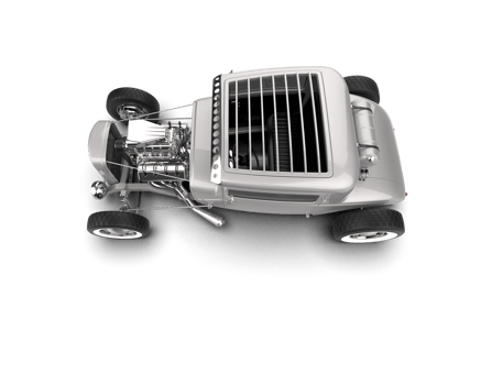 Muscle car isolated on background. 3d rendering - illustration png