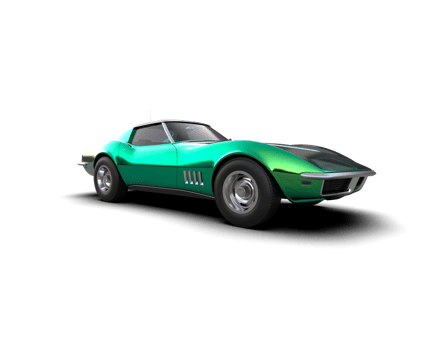 Muscle car isolated on background. 3d rendering - illustration png