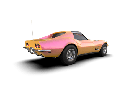 Muscle car isolated on background. 3d rendering - illustration png