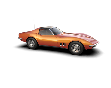 Muscle car isolated on background. 3d rendering - illustration png