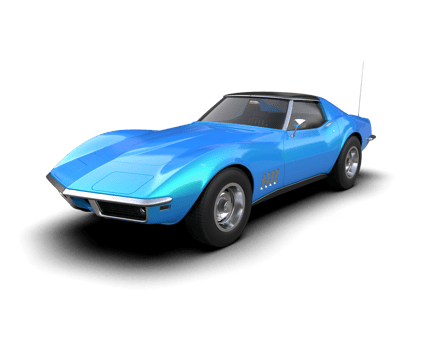 Muscle car isolated on background. 3d rendering - illustration png