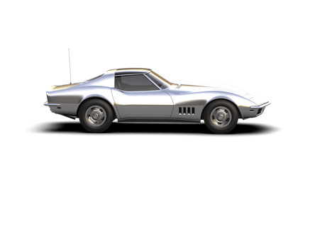 Muscle car isolated on background. 3d rendering - illustration png