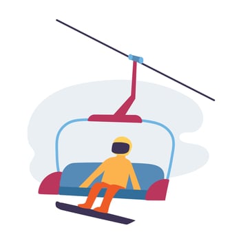 Ski lift concept icon clipart avatar logtotype isolated illustration vector