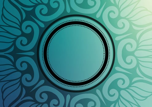 Circle center green mandala modern style background vector