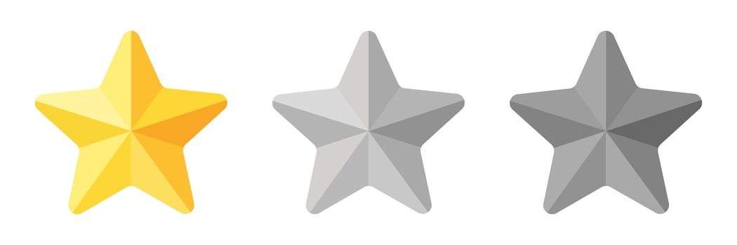 3d star icon. Leadership symbol.Game award sign. Customer feedback pictogram. Star shaped illustration. vector