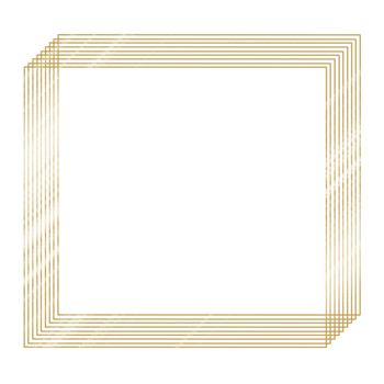 Gold square frame on a transparent background png