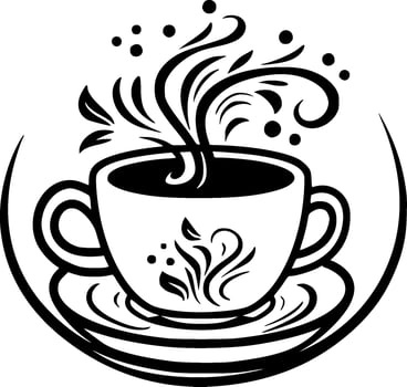 Coffee - Black and White Isolated Icon - illustration vector