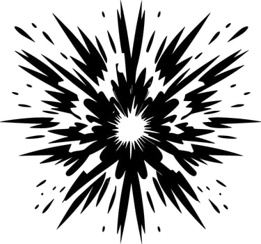 Explosion, Black and White illustration vector