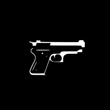 Gun - Black and White Isolated Icon - illustration vector