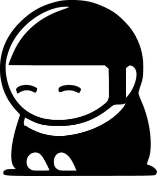 Japanese - Black and White Isolated Icon - illustration vector