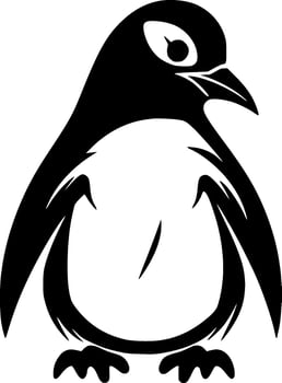 Penguin - Black and White Isolated Icon - illustration vector