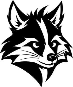 Raccoon - Black and White Isolated Icon - illustration vector