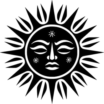 Sun, Minimalist and Simple Silhouette - illustration vector