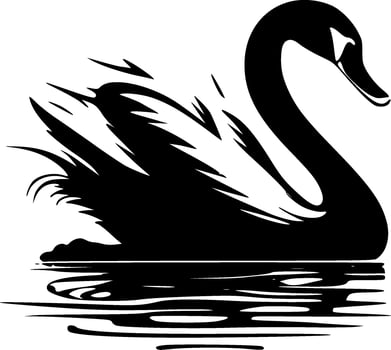 Swan, Minimalist and Simple Silhouette - illustration vector