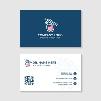 Dental business card template use in presentation for company or clinic. dental health concept. medical health and dentistry concept. design. vector