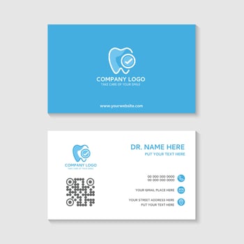 Dental business card template use in presentation for company or clinic. dental health concept. medical health and dentistry concept. design. vector
