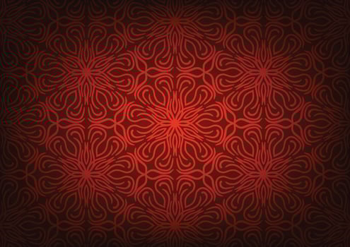 Red pattern mandala hot geometric background vector