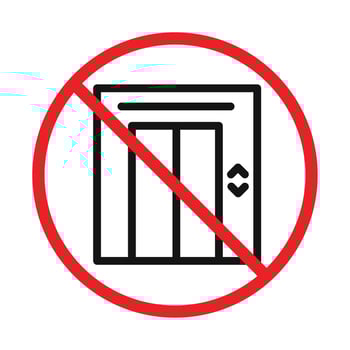 No Elevator Sign icon vector