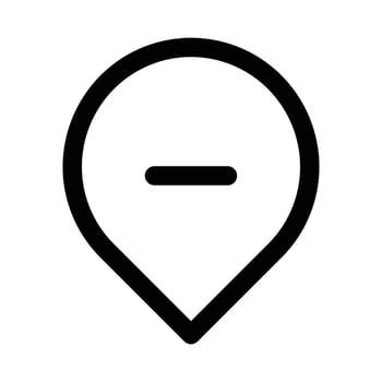 Remove pin mark icon design in filled and outlined style vector