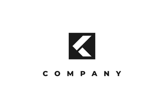 letter k white arrow modern logo vector