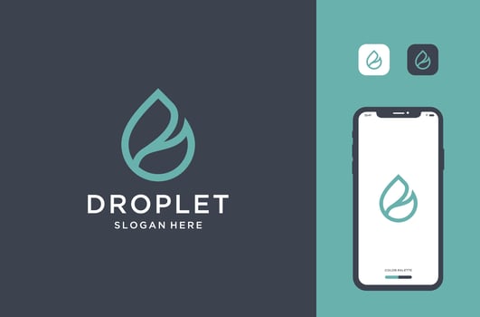 nature drop logo design premium vector