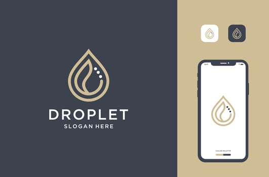 natural essence drop logo design premium vector