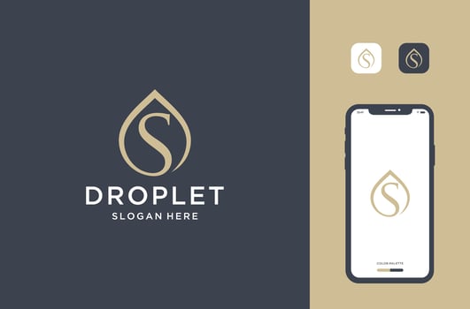 letter s drop logo design premium vector