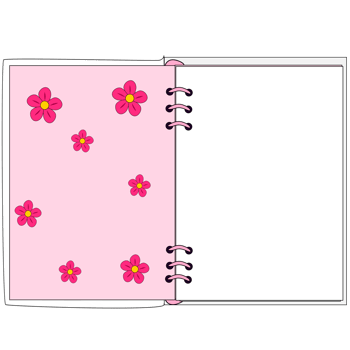 notebook with flowers png