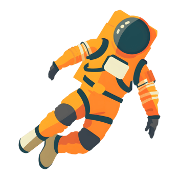 Astronaut colored flat icon against transparent background png