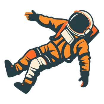 Astronaut colored flat icon against transparent background png