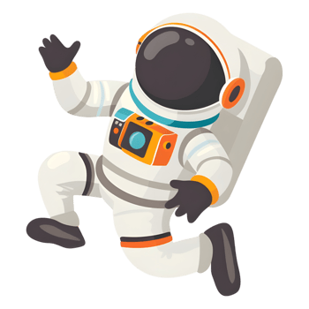 Astronaut colored flat icon against transparent background png