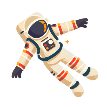 Astronaut colored flat icon against transparent background png