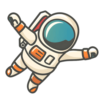 Astronaut colored flat icon against transparent background png