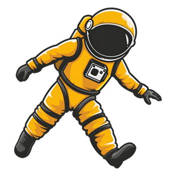 Astronaut colored flat icon against transparent background png