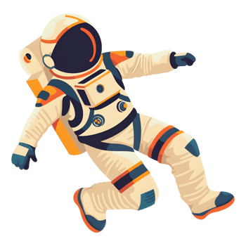 Astronaut colored flat icon against transparent background png