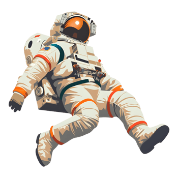 Astronaut colored flat icon against transparent background png