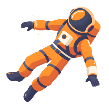 Astronaut colored flat icon against transparent background png