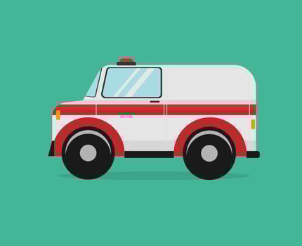 Ambulance Truck emergency car, bus, vehicle, and paramedic transportation vector