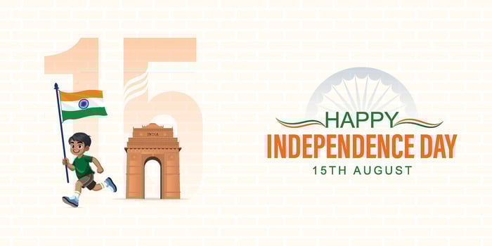 Celebrate, India Independence Day, Poster, with Patriotic Colors and Landmarks vector