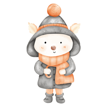 Adorable Watercolor Illustration of a Cozy Winter Bear with Scarf and Hat png