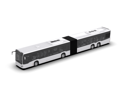 Realistic bus isolated on background. 3d rendering - illustration png