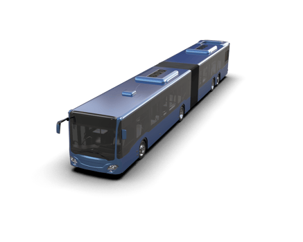 Realistic bus isolated on background. 3d rendering - illustration png