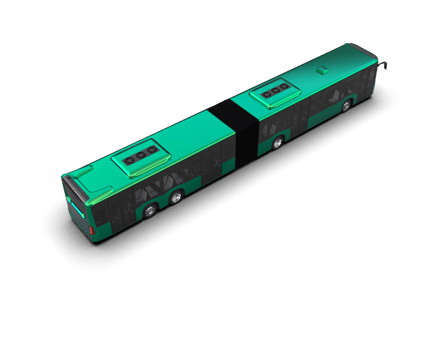 Realistic bus isolated on background. 3d rendering - illustration png